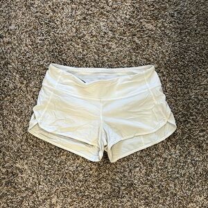 White Lululemon Speed Up Short